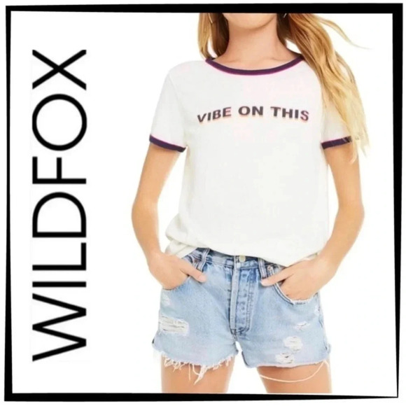Wildfox Tops - WILDFOX Vibe on This Johnny Ringer Tee LADIES Size XL NWT